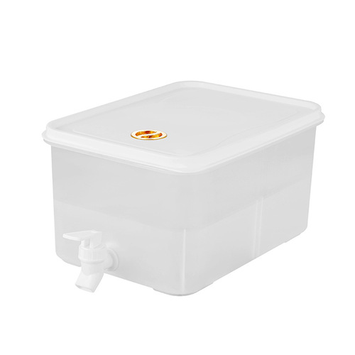 Refrigerator 5L Cold Water Pitcher Summer Cold Drinks Fruit Tea Ice-Brewed Water Bucket Large Capacity with Spigot Timer Gold-Plated Cold Water
