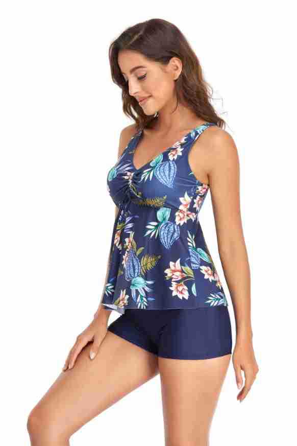 Women's Tropical Solid Color Flower 2 Pieces Set Tankinis Swimwear display picture 20