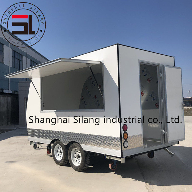 工厂直供出口智利荷兰捷克标准奶茶餐车户外售货亭房型美食小吃车