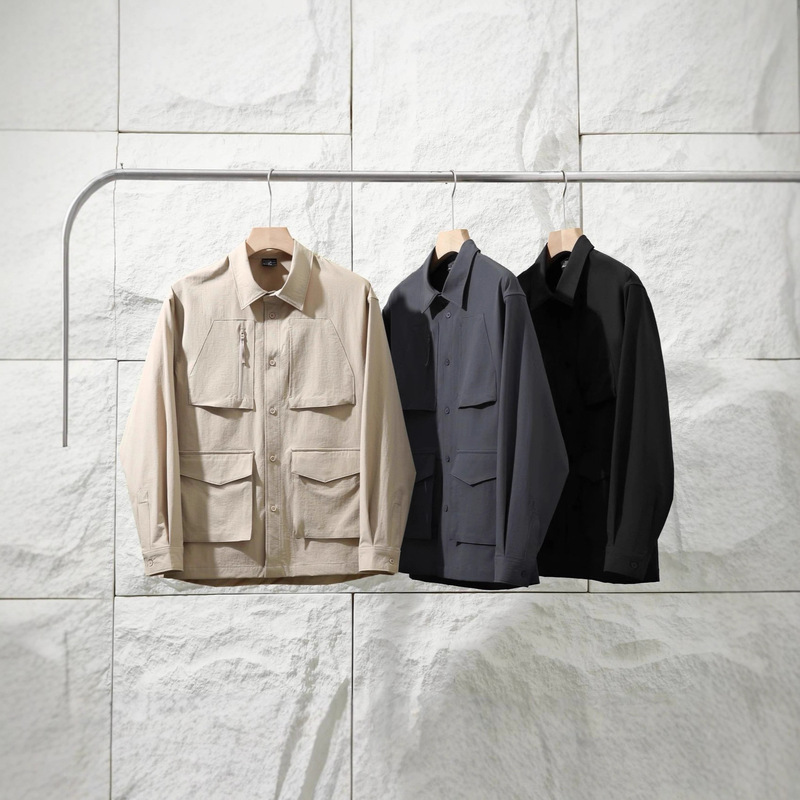 Outdoor Work Shirt Italian High-End Autumn Men's Outdoor Lightweight Loose Work Pocket Shirt Jacket