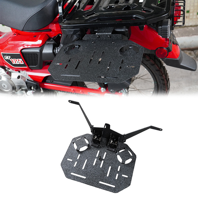 Suitable for Honda Cub Ct125 Motorcycle Modified Folding Side Rack Shelf Camping Style Expansion Tactical Hanging Plate Accessories