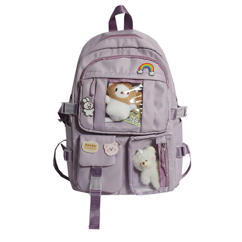School bag female ins backpack Korean version high school junior high school student Internet celebrity fashion forest style new small fresh backpack female