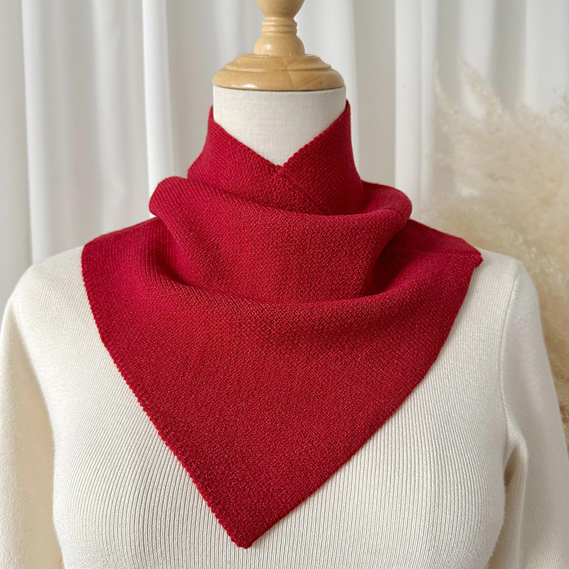 Nueva moda todo partido houndstooth bufanda de punto bufanda de las mujeres otoño y el invierno engrosado cuello cálido protección de cuello de triángulo bufanda