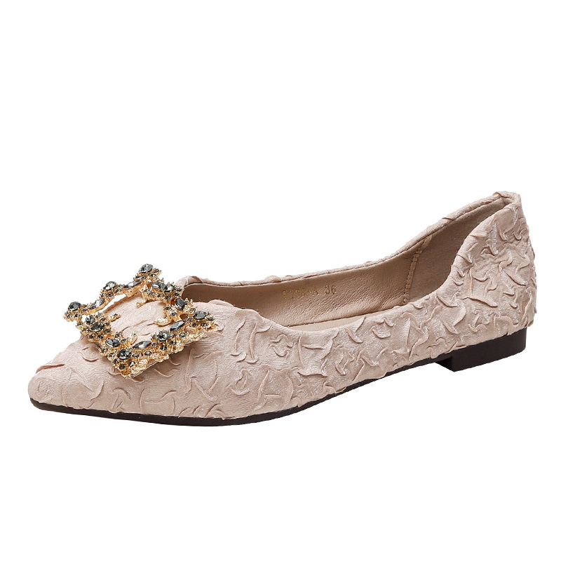 Fashionable breathable shoes low-cut flat pointed-toe with…