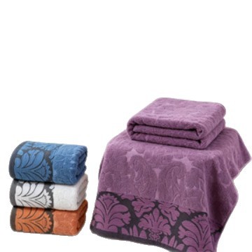 Fábrica de exportación directa exportación transfronteriza al por mayor toallas de baño de algodón Jacquard gran flores personalizados image 6