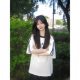 Pure Cotton White Three Bars Short-sleeved T-shirt Women's Large High School Students Girls Summer New Loose Short-sleeved Top