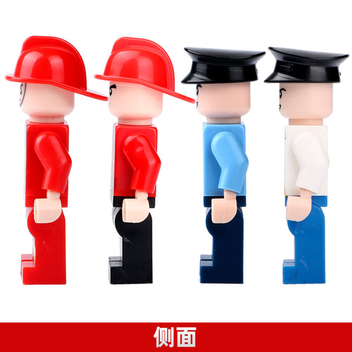 Cross-border compatible LEGO building blocks, bare-pack minifigures, police-themed children's dolls, blind-box toys, and promotional giveaways