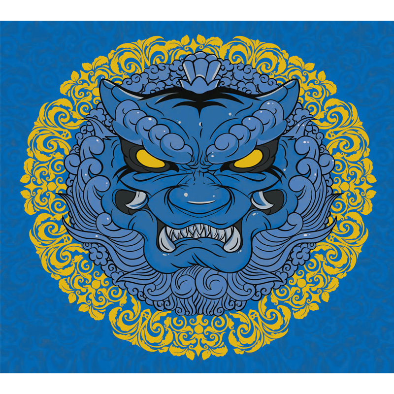 호랑이 부적 보라색 금