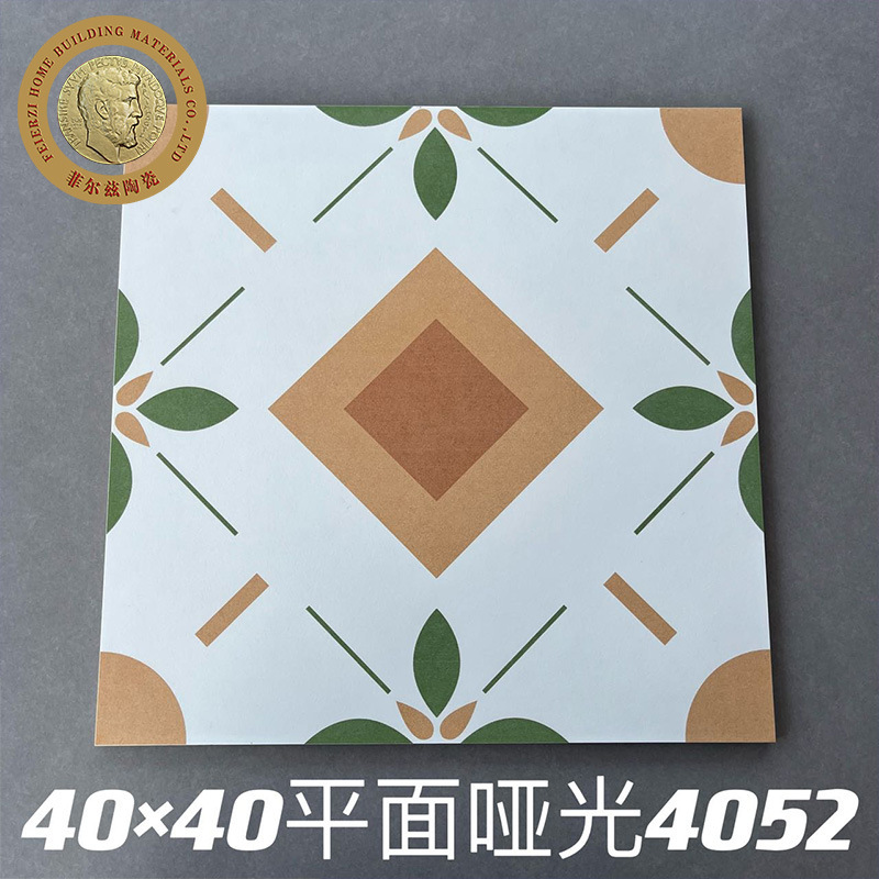 インターネット有名人 ins 南洋スタイル娘惹小さなタイル 400X400MM 浴室トイレ小さな床タイルバルコニー滑り止めタイル|undefined