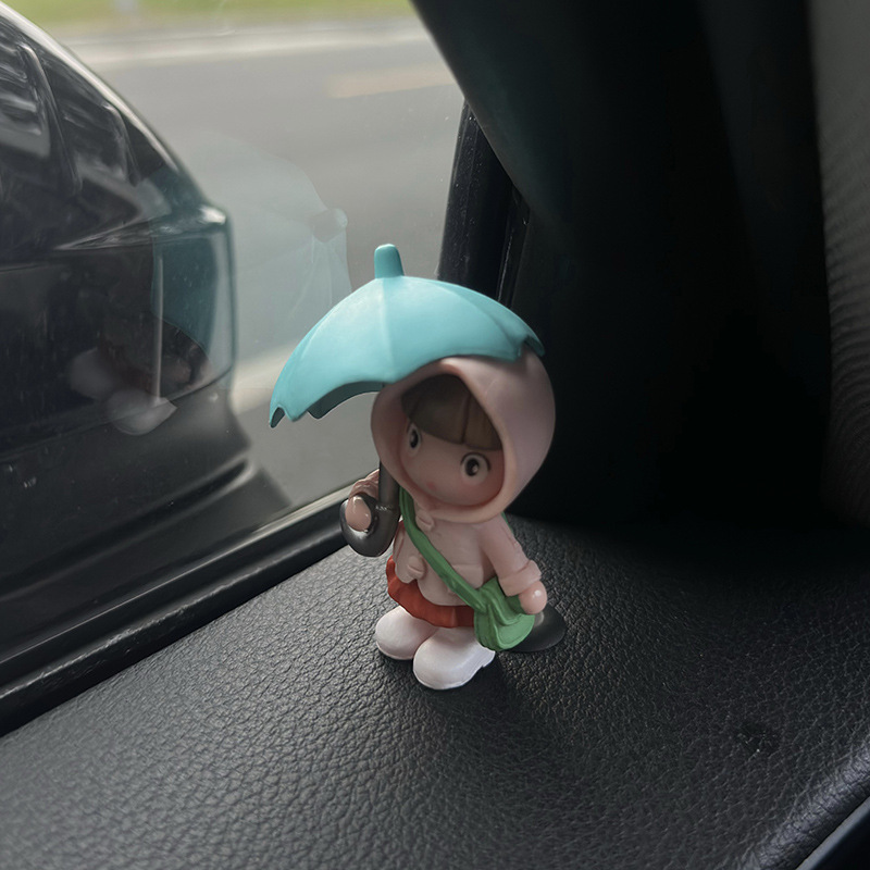 Chica paraguas decoración de coche decoración de consola central de coche lindo suministros de coche Daquan conductora de plástico