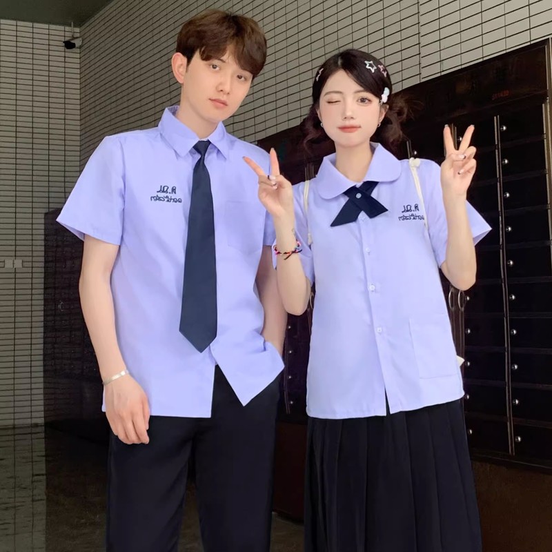 タイの学校制服 JK パフォーマンス服カレッジスタイル中学生と高校生半袖シャツ夏の卒業式制服スーツ|undefined