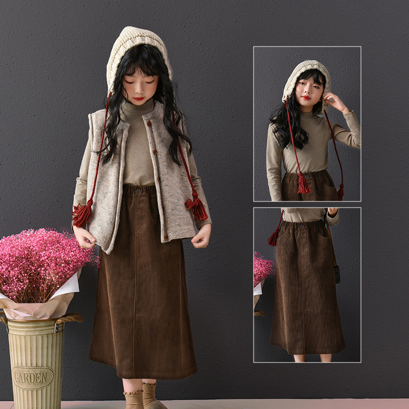 Chaleco de suéter retro de otoño e invierno cálido para niños