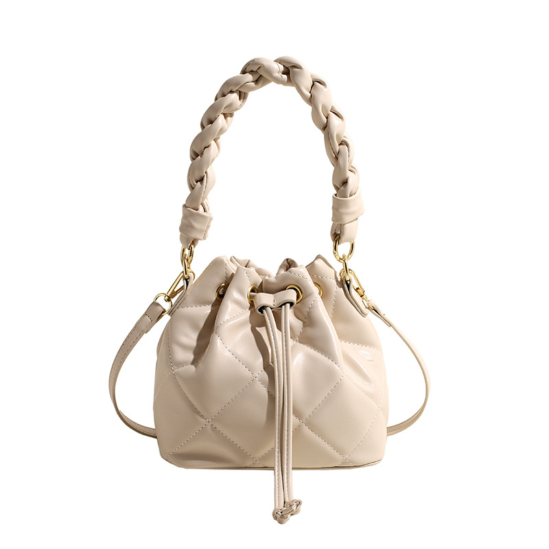 2024 primavera nueva textura de alta calidad de gran capacidad de extracción de cinturón de diamante estilo simple retro bolso de mujer de cubo de aire