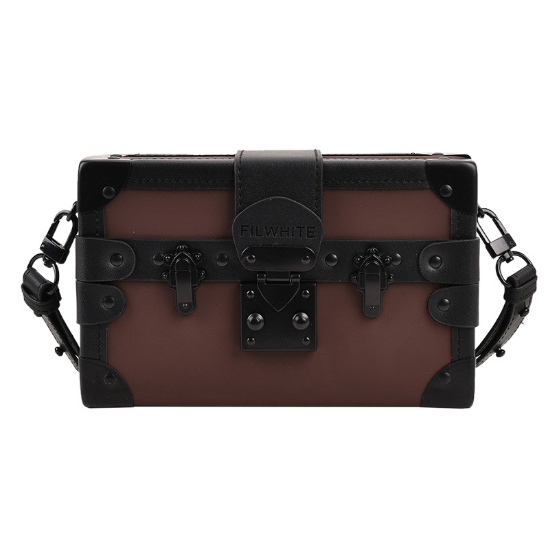 Marca de moda coreana bolsa de caja de color de contraste 2023 fresco estilo de Hong Kong moda crossbody bolso de las mujeres con textura de bloqueo bolsa de hombro