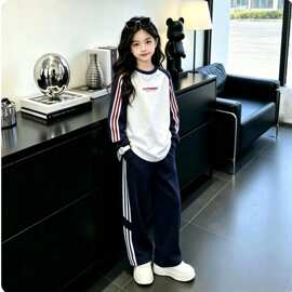 女童秋装套装2026新款儿童韩系超好看穿搭大童女孩网红运动两件套