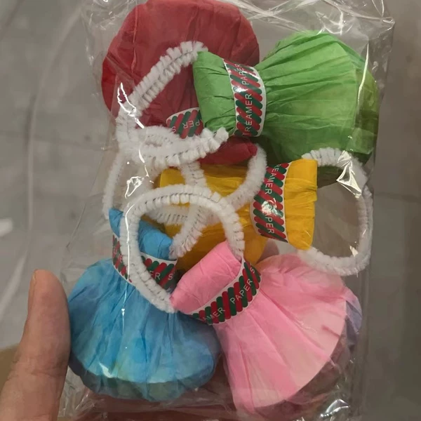30 pieces of hand-torn ribbons (5 pieces of mixed color shells)