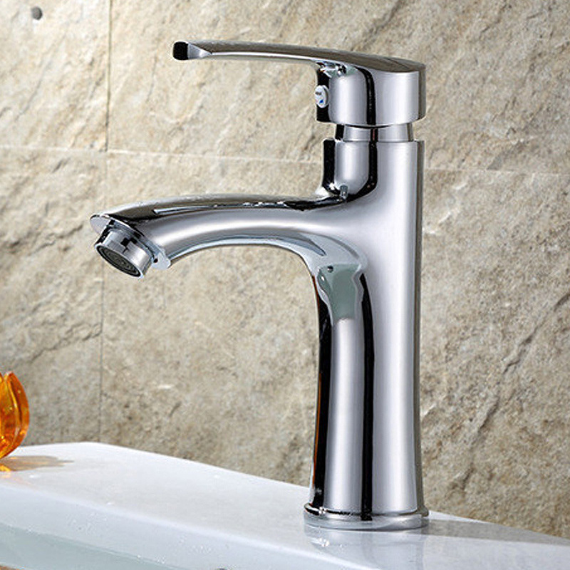 Washbasin faucet hot and cold single hole basin wash basin bathroom basin single cold water mixing valve engineering faucet