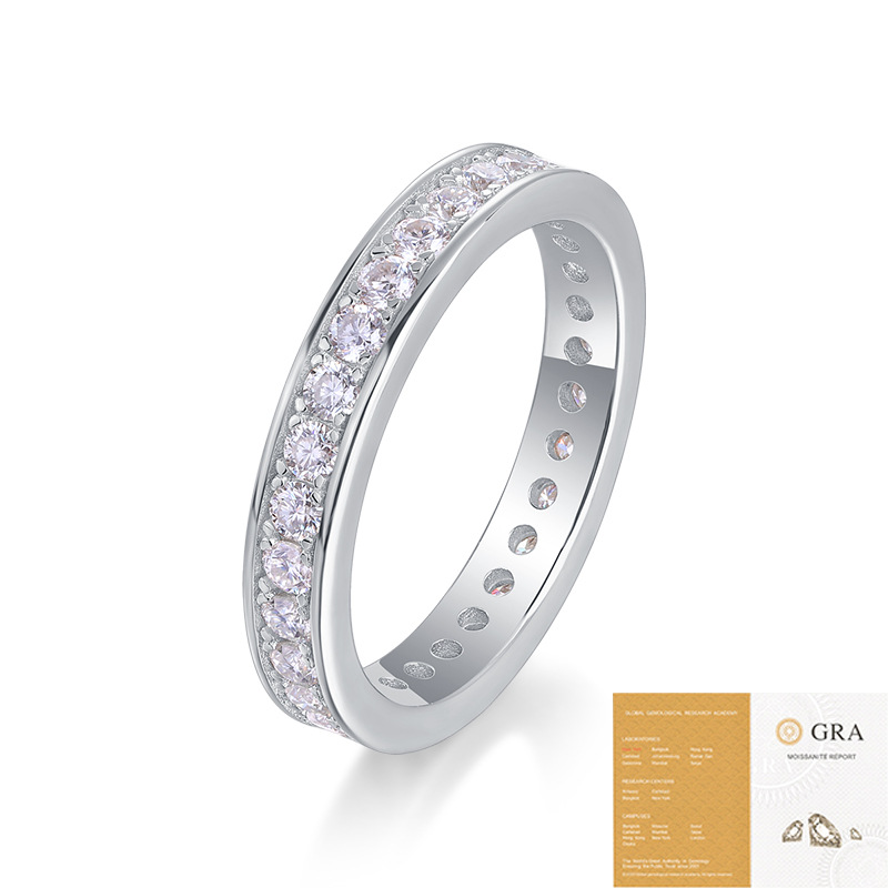 S925 シルバートラックリングクローズドリング新しいモアッサナイトリングクロスボーダーアマゾンホットセールスポット卸売