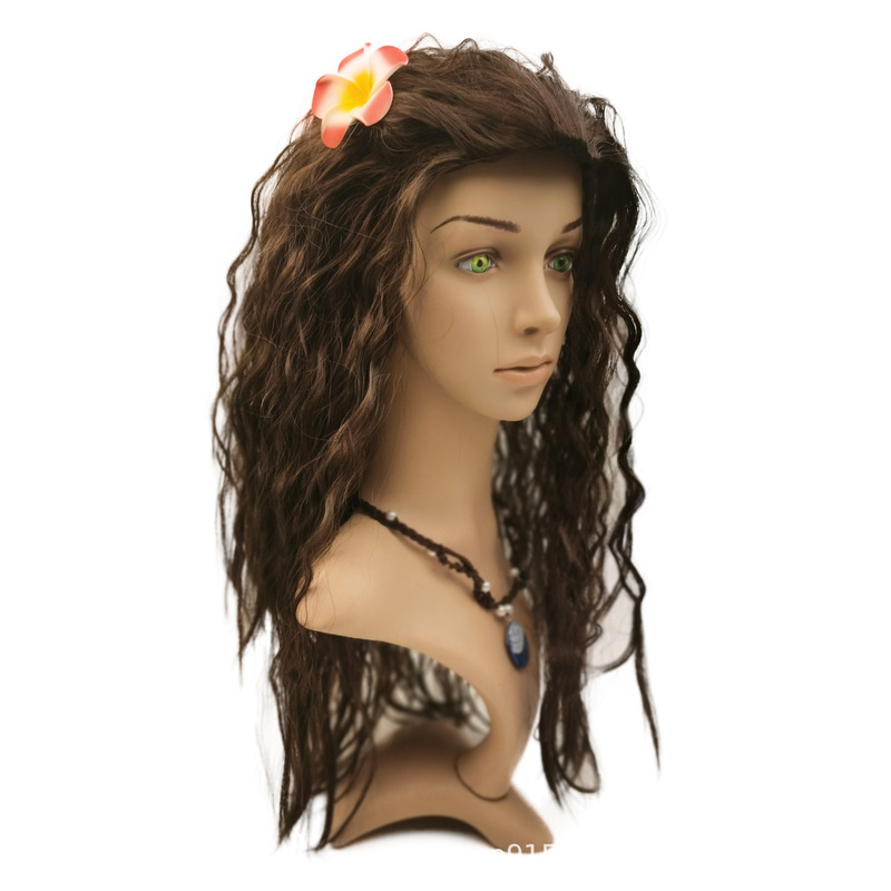 Cospiay Anime Wig Moana Mermaid Belle Jasmine Long Hair P Silk Artificial Wig Headgear Hairstyle