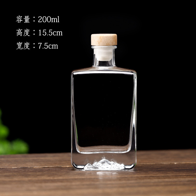 100ml 200ml山底観雲ガラスの小さい酒の瓶の空の酒の瓶の白い酒の瓶の酒の瓶の薬の瓶の分注の瓶|undefined