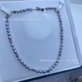 6-7mm海水真多麻巴洛克项链小众气质时尚轻奢休闲设计款纯银扣diy