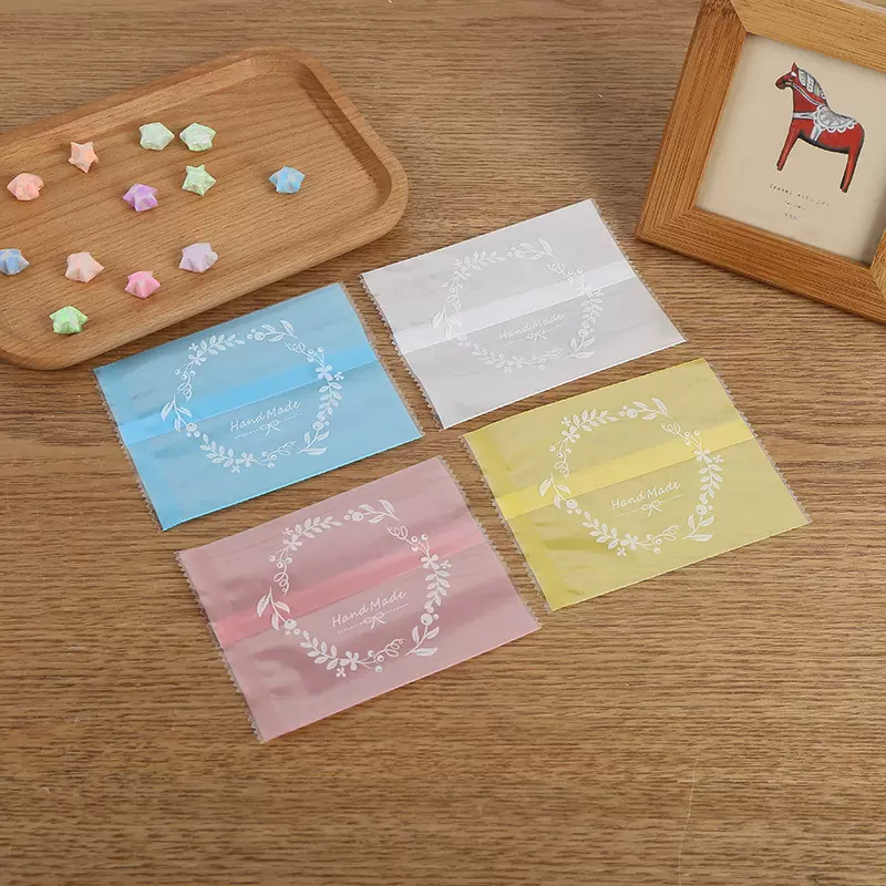 100个50克冰皮月饼包装袋机封袋 透明花环糖果饼干包装子厂家批发