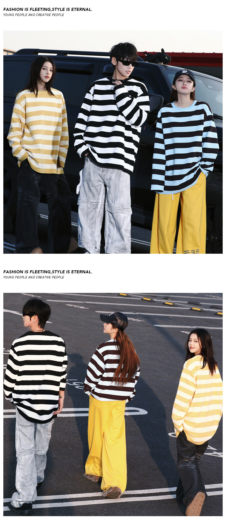 Camisola de manga comprida às riscas retro com proteção solar_voghion.com