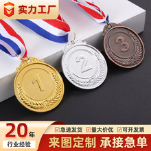 金属奖牌定制烤漆金银铜运动比赛奖章马拉松赛事圆形勋章挂牌定做