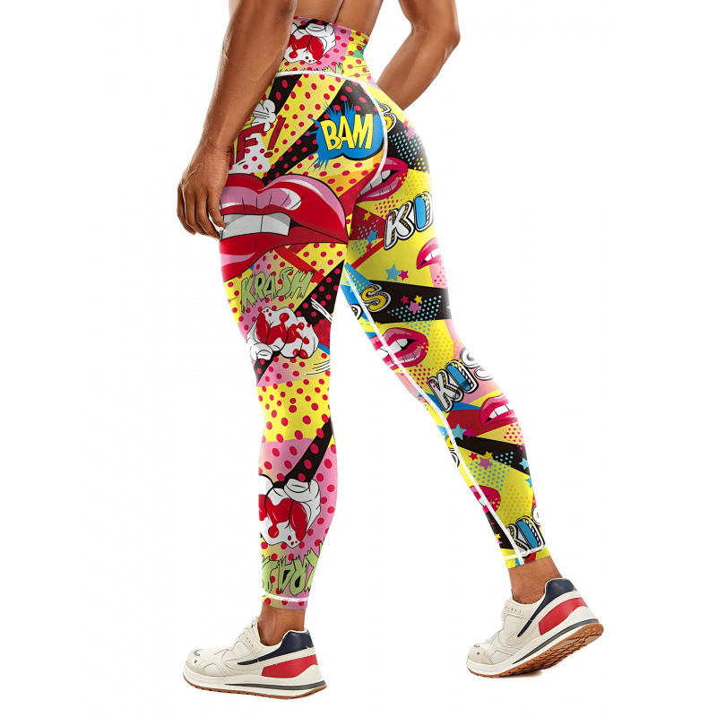 Transfronterizos Europa y Estados Unidos impresa pantalon de calzado de calzado de mujer elevación de cadera apretada bottom diaria pantalones deportivos casuales 2026