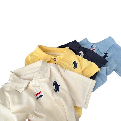 Boys 'POLO shirt summer new embroidery baby casual lapel children's short-sleeved t-shirt 2025 summer children's wear