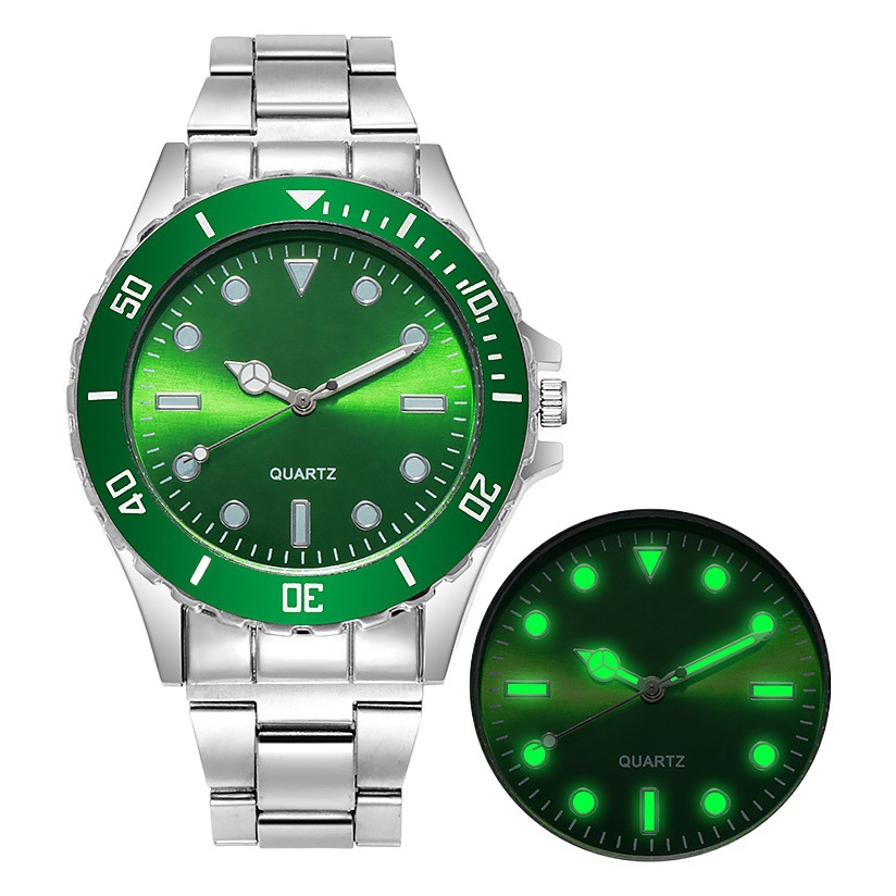 Reloj Popular de venta directa para estudiantes, reloj de cuarzo luminoso de negocios para hombres, reloj de transmisión en vivo para hombres, nuevo reloj Green Water Ghost