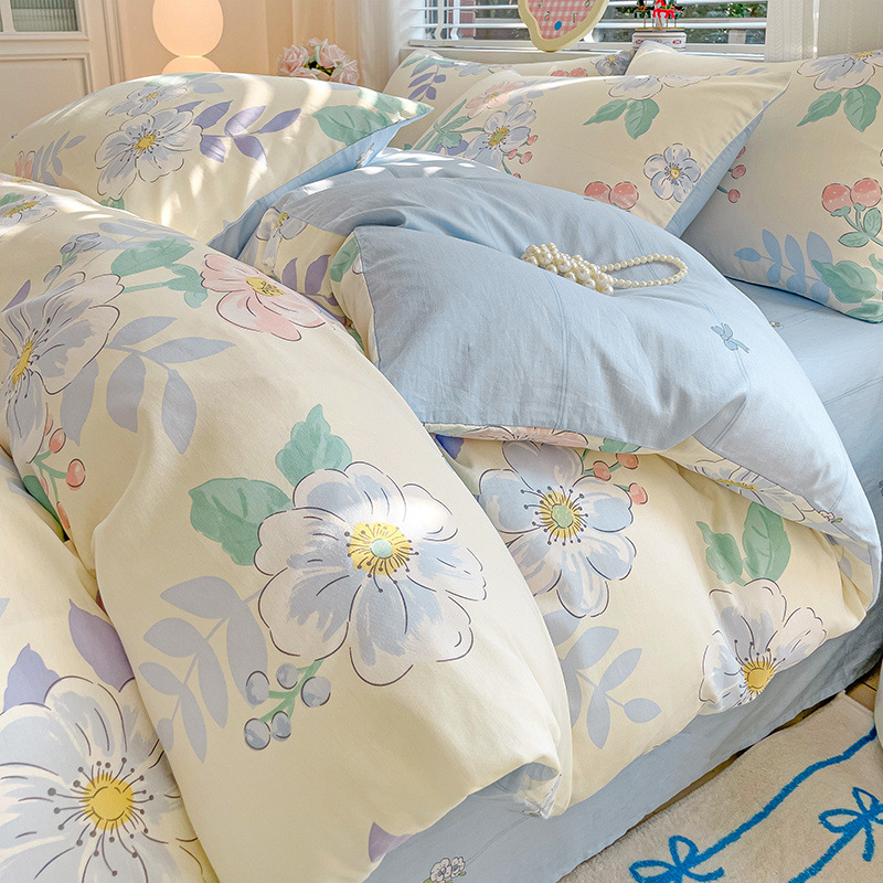 Cama de algodón de cuatro piezas set2025 nuevo algodón colchón sábanas de dormitorio caseras set de tres piezas