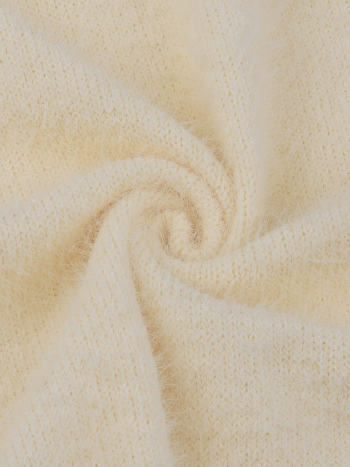 Bộ đầm nữ dài tay kèm áo cardigan cài một hàng nút, chân váy dài vừa — Màu be (mới), Màu trắng chi tiết 36