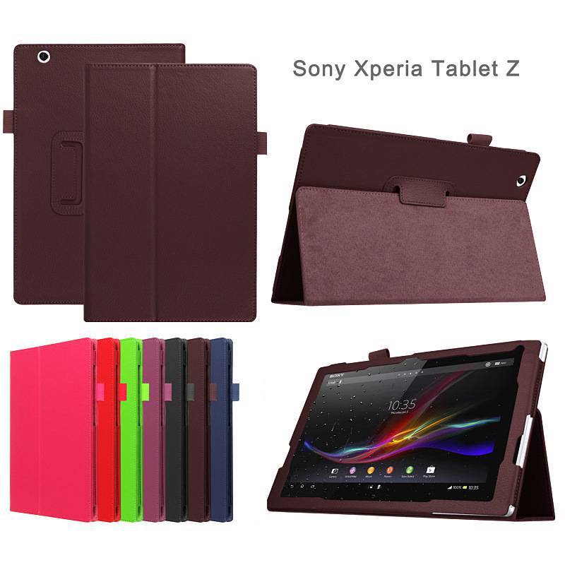 For Sony Xperia Tablet Z Tablet Protective Case Z2 Litchi Pattern Bracket Stylus Case