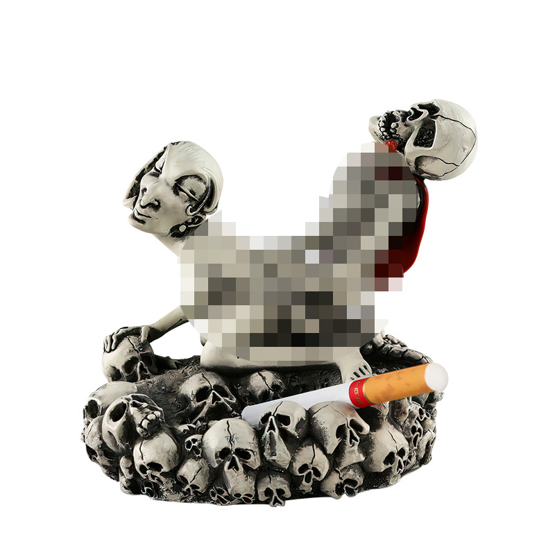  New Personality Skull Sex Ashtray Home Desktop Halloween Decoration Funny Resin Decoration