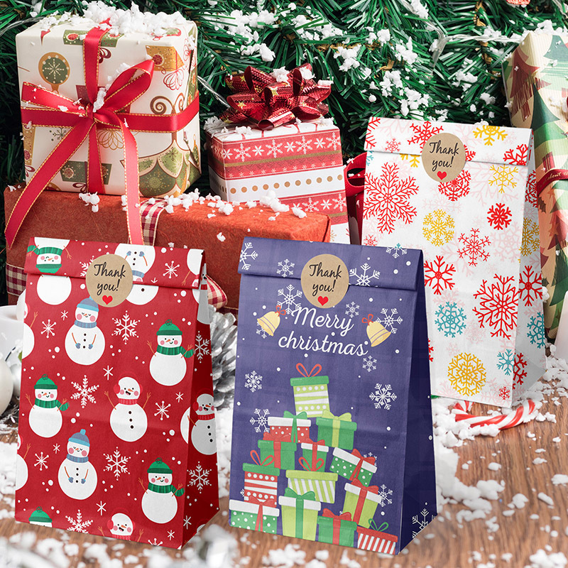 24pcsクリスマスカウントダウンギフトキャンディー紙袋ins包装雪花お土産袋プレゼント袋クロスボーダー|undefined