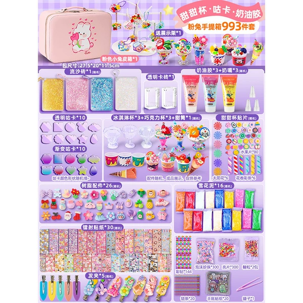 Fuchsia set, hairgrip, stand, 993 pieces
