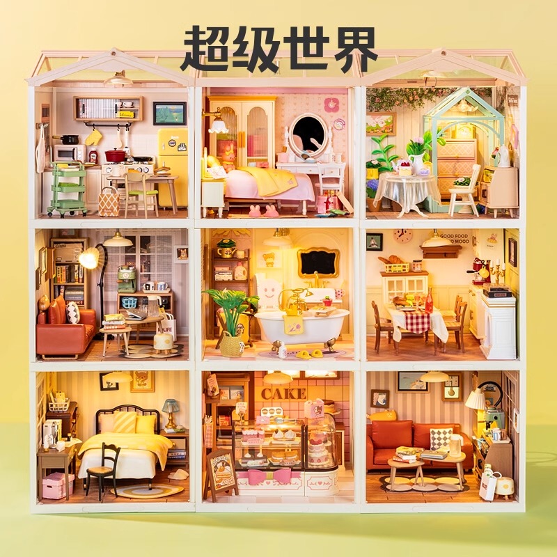 Rolife Super World Handmade DIY Cabin Assembly House Model Miniature Scene Birthday Gift for Women