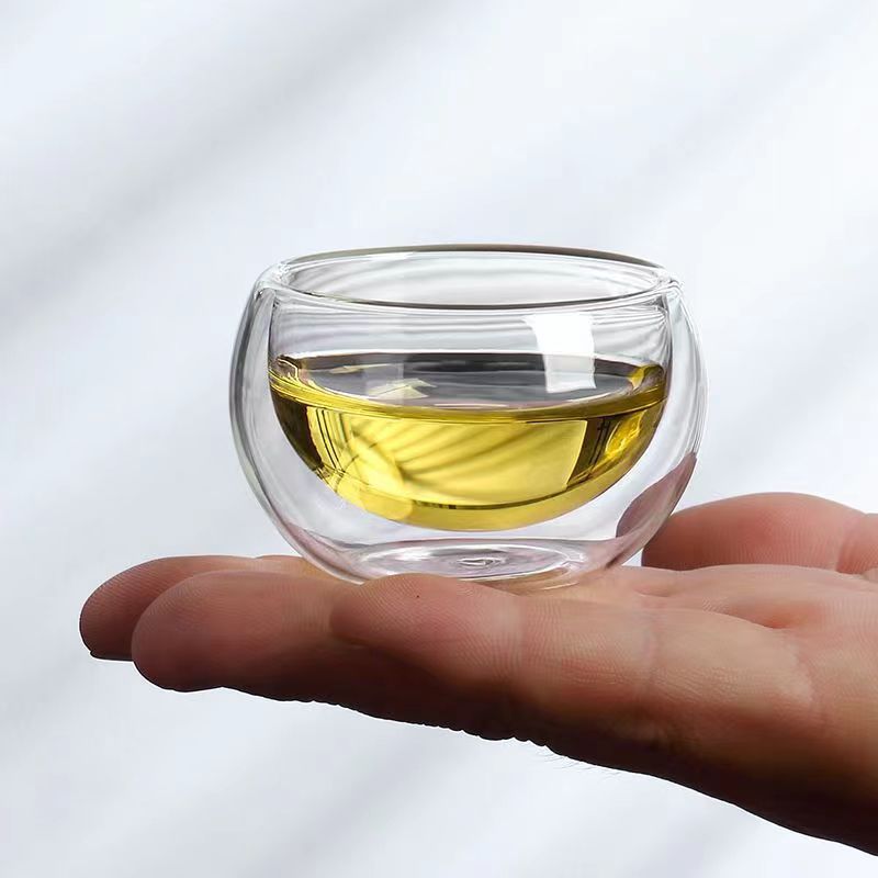 Resistente al calor creativo de doble capa en forma de corazón pareja mango taza Jugo leche taza de café hogar taza de té verde taza de vidrio transparente