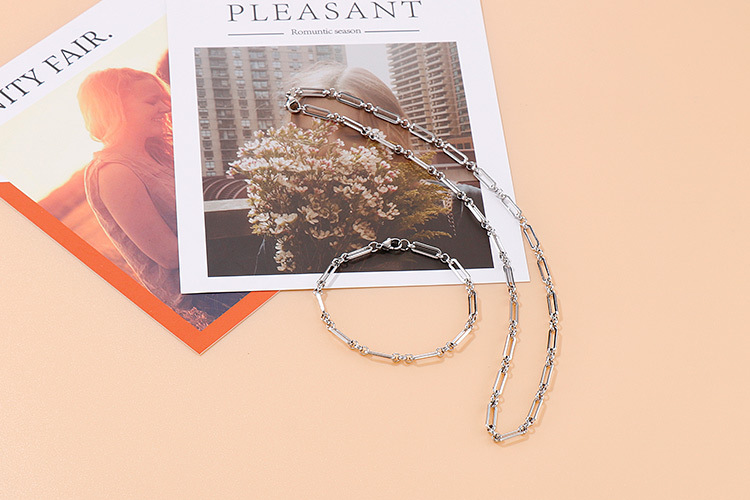 design sense fashion titanium steel bracelet necklace set wholesale nihaojewelry