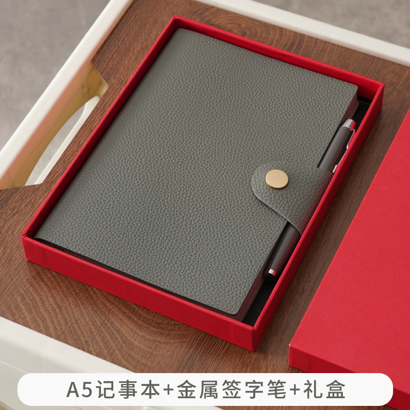 可拍软皮a5商务记事本本子搭扣书签日记本高颜值笔记本套装定制|undefined