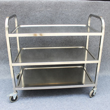 加厚不锈钢餐车小推车三层送餐车手推车商用餐收餐车双层