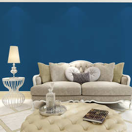深蓝色简约素色光面墙纸 卧室客厅酒店 北欧风海蓝色纯色镜面壁纸