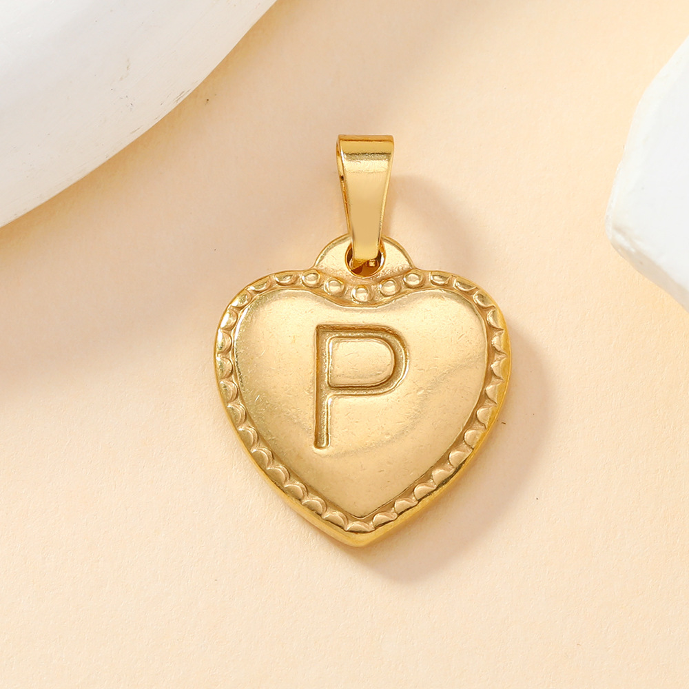 Joyas de tendencia transfronterizas acero inoxidable fundición estereoscópica titanio acero amor colgante 26 letras DIY accesorios de collar de pulsera