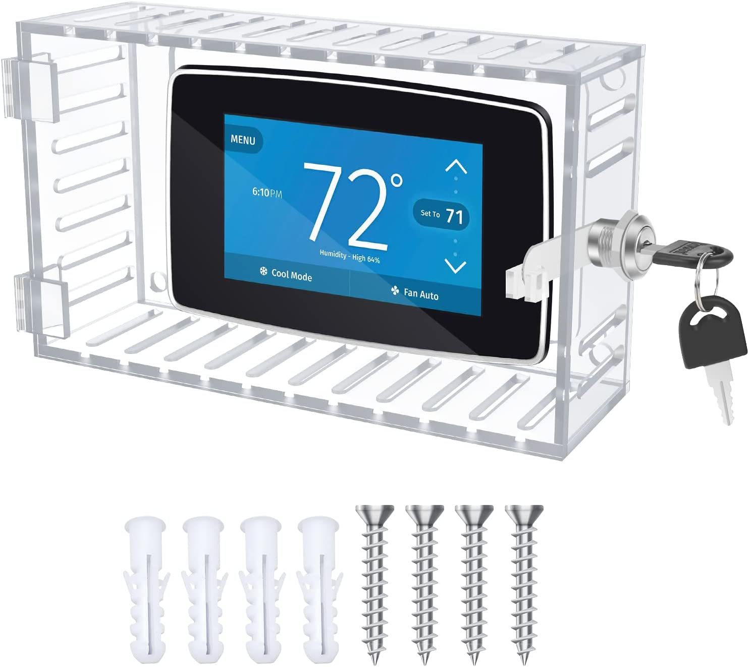 Thermostat lock box 稳温器恒温器锁盒 带钥匙透明恒温器防护罩-阿里巴巴