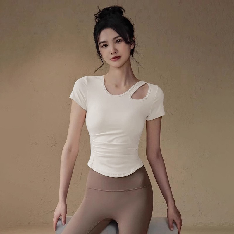 Yoga Clothing Women's Summer Pilates Training Quick-drying Fitness Top High-level Sports Running suit Short-sleeved T-shirt