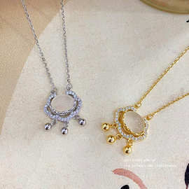 S925纯银祥云平安如意锁项链夏古典名族风祈福时尚白玉髓吊坠