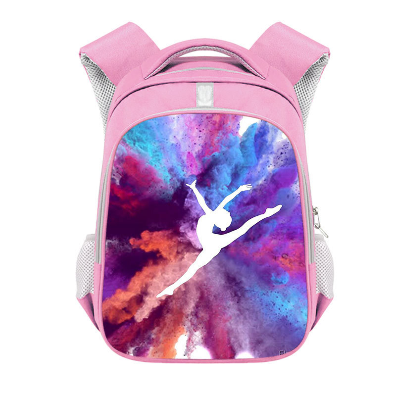 New Pink Backpack with Large Capacity, Student Backpack, Ballet Girl's Spine-Protecting and Weight-Reducing Backpack