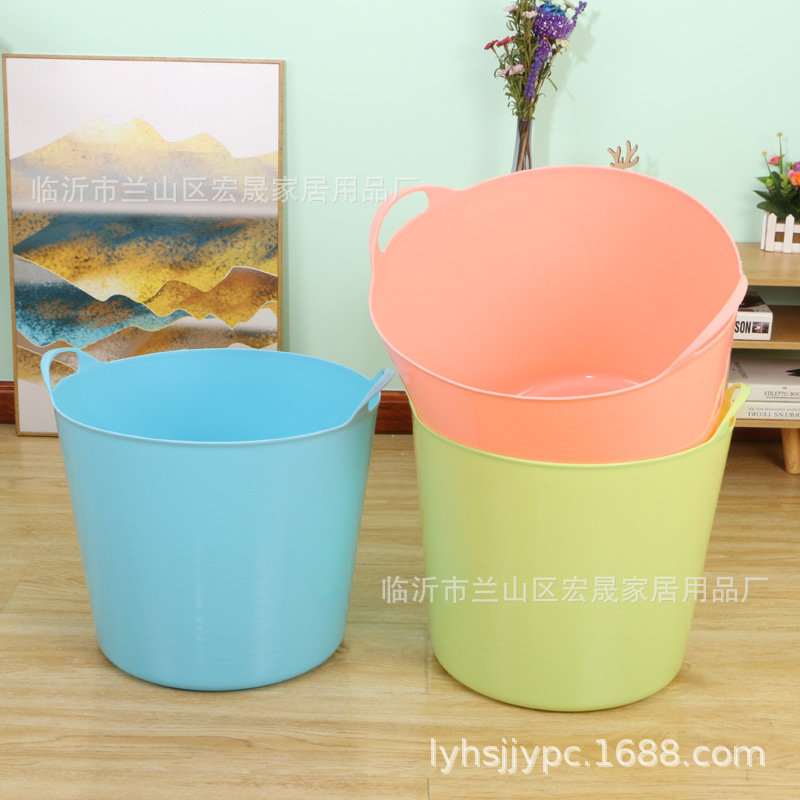 Plastic Baby Bath Bucket Thickened Baby Bath Bucket Fashion Children Bath Bucket Multi-use Storage Bucket Printable logo