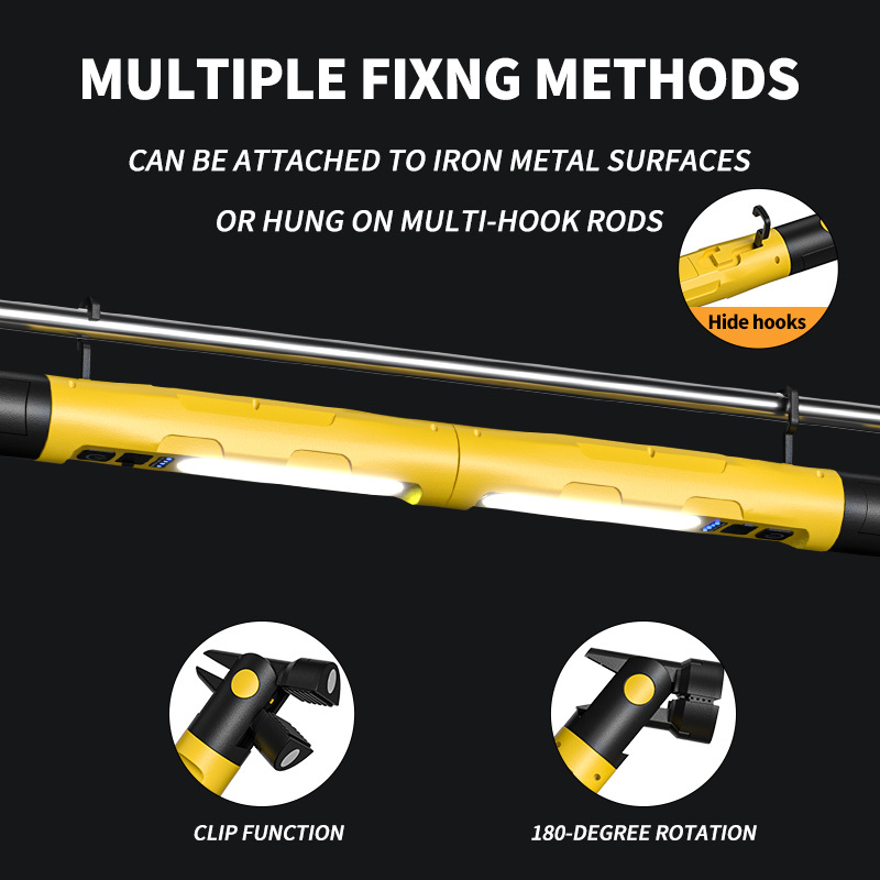 Cross-border emergency COB multifunctional magnetic repair work light 3000 lumens outdoor rechargeable hanging lighting lamp